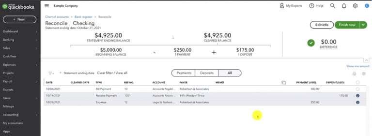 Reconcile Checking Account